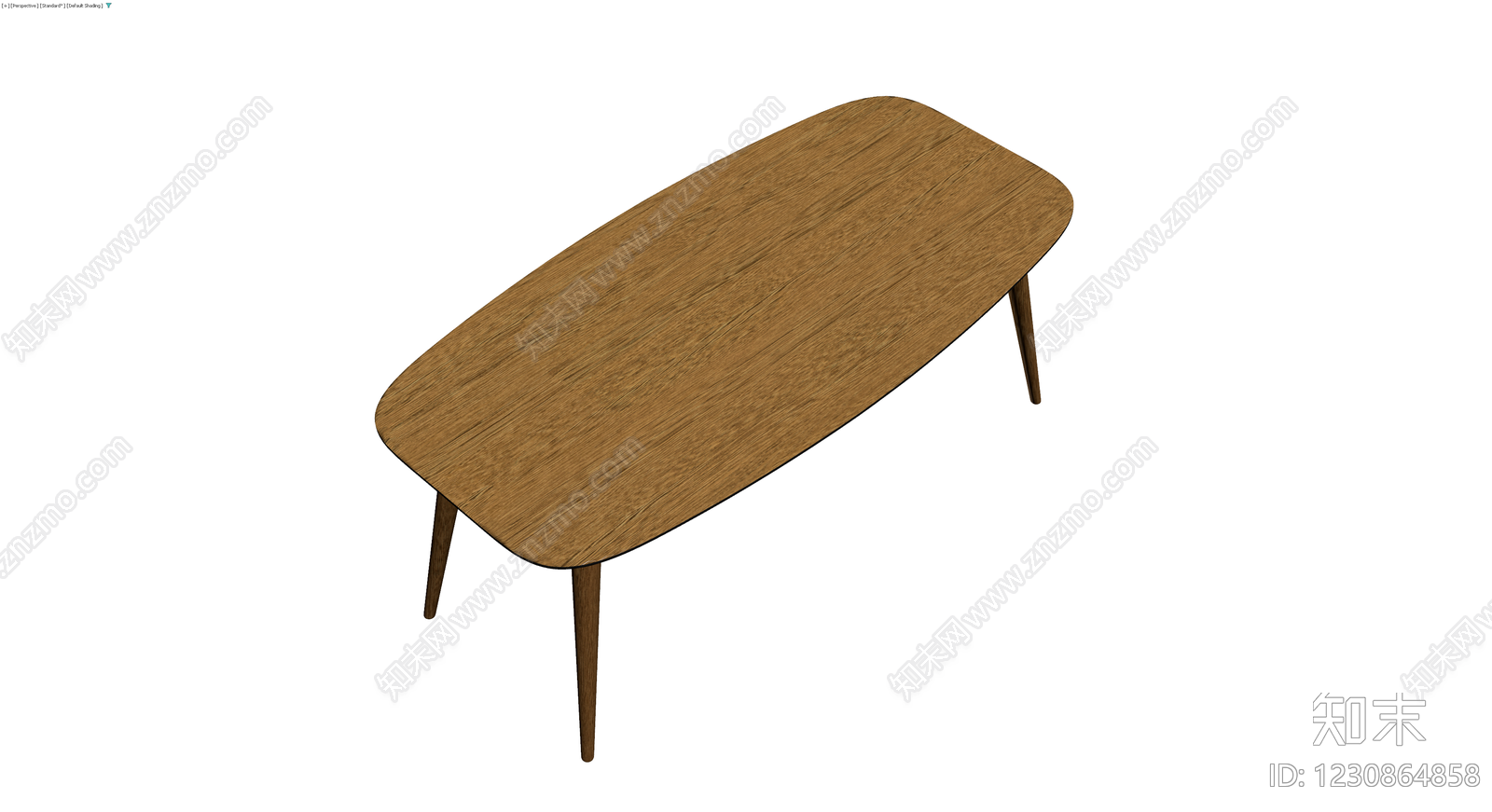 圆角木质茶几3D模型下载【ID:1230864858】