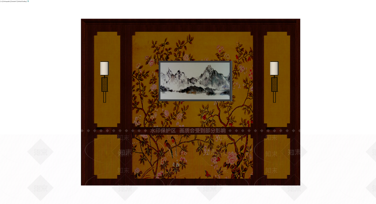 新中式花鸟屏风3D模型下载【ID:1230569751】