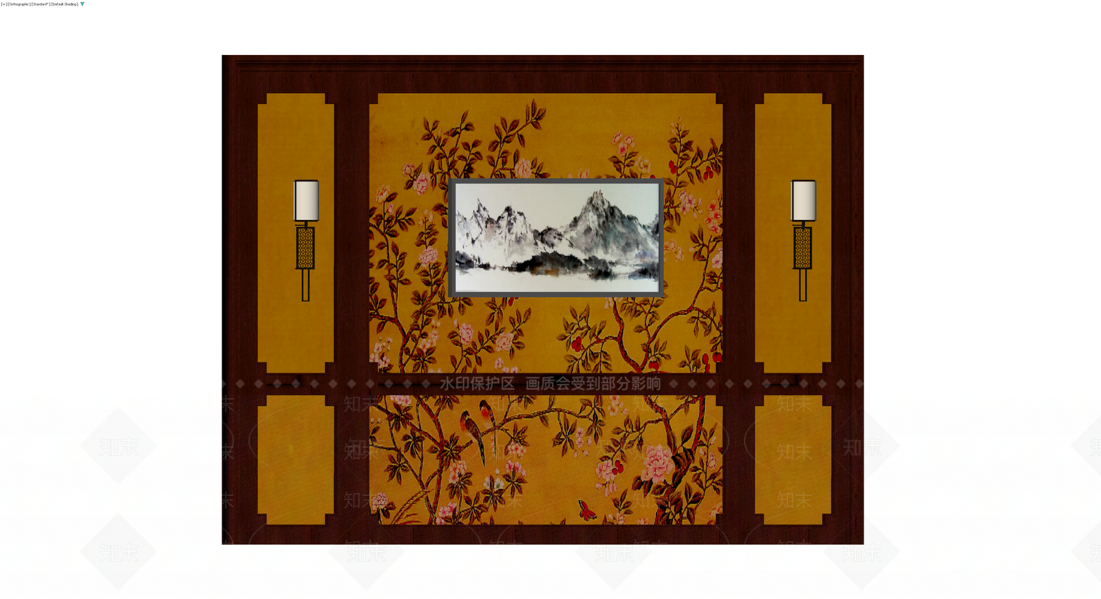 新中式花鸟屏风3D模型下载【ID:1230569751】