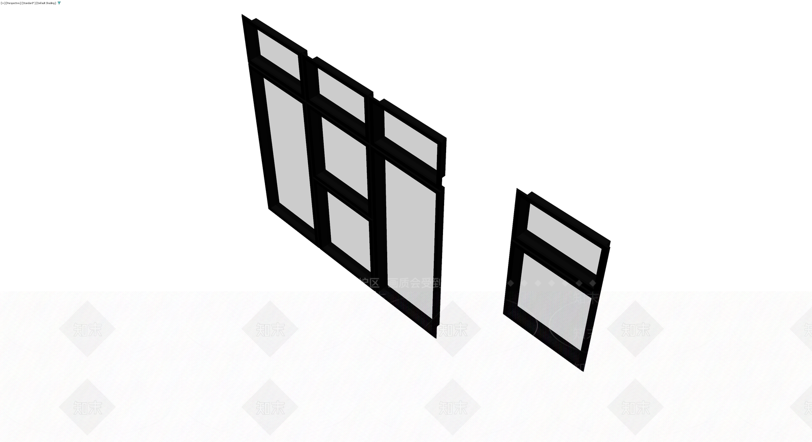 黑框玻璃隔断组合3D模型下载【ID:1230597146】