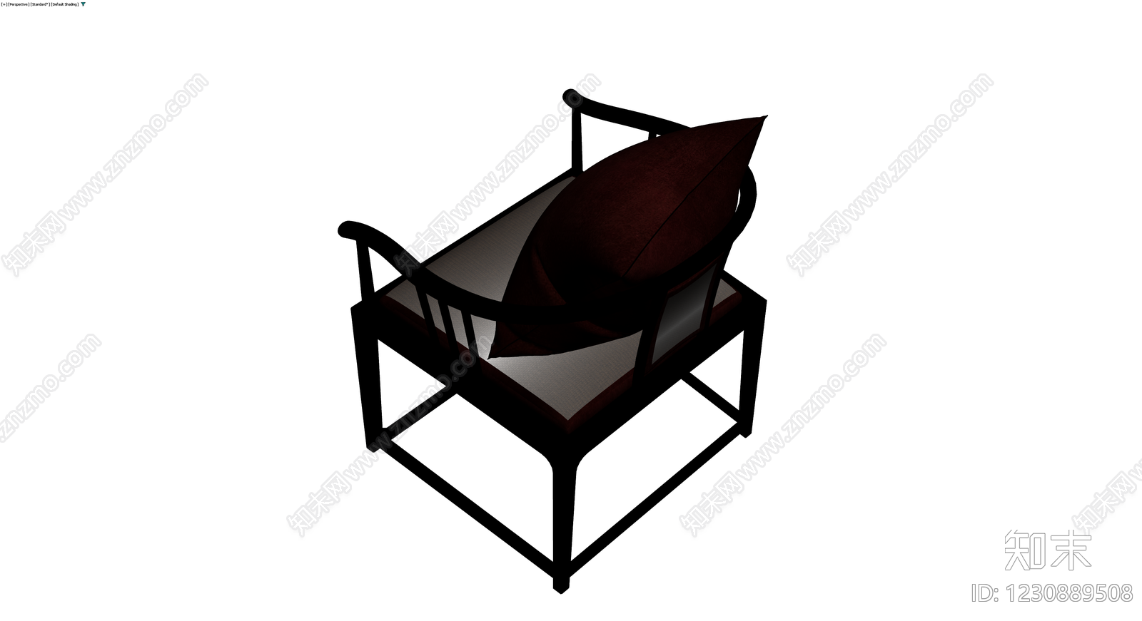 中式圈椅配抱枕3D模型下载【ID:1230889508】