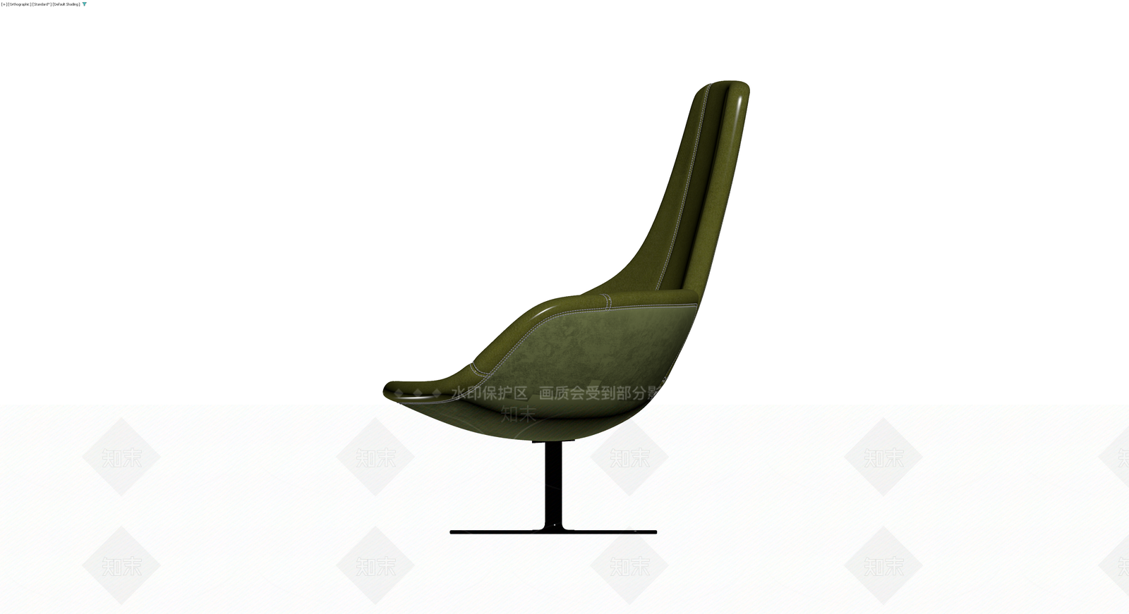 橄榄绿高背单人休闲椅3D模型下载【ID:1229920944】
