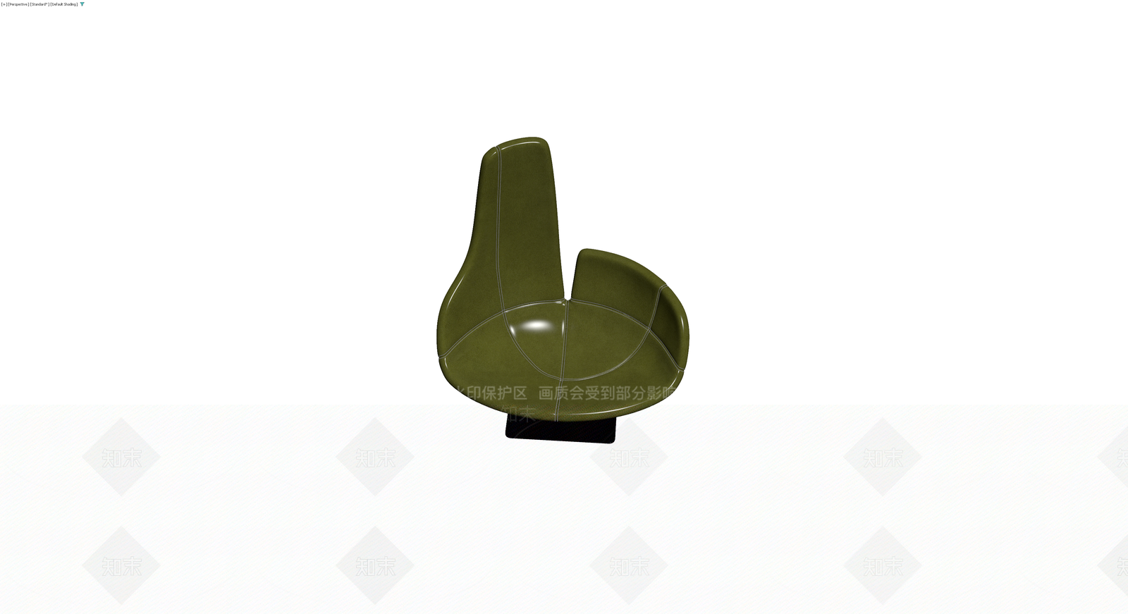 橄榄绿高背单人休闲椅3D模型下载【ID:1229920944】