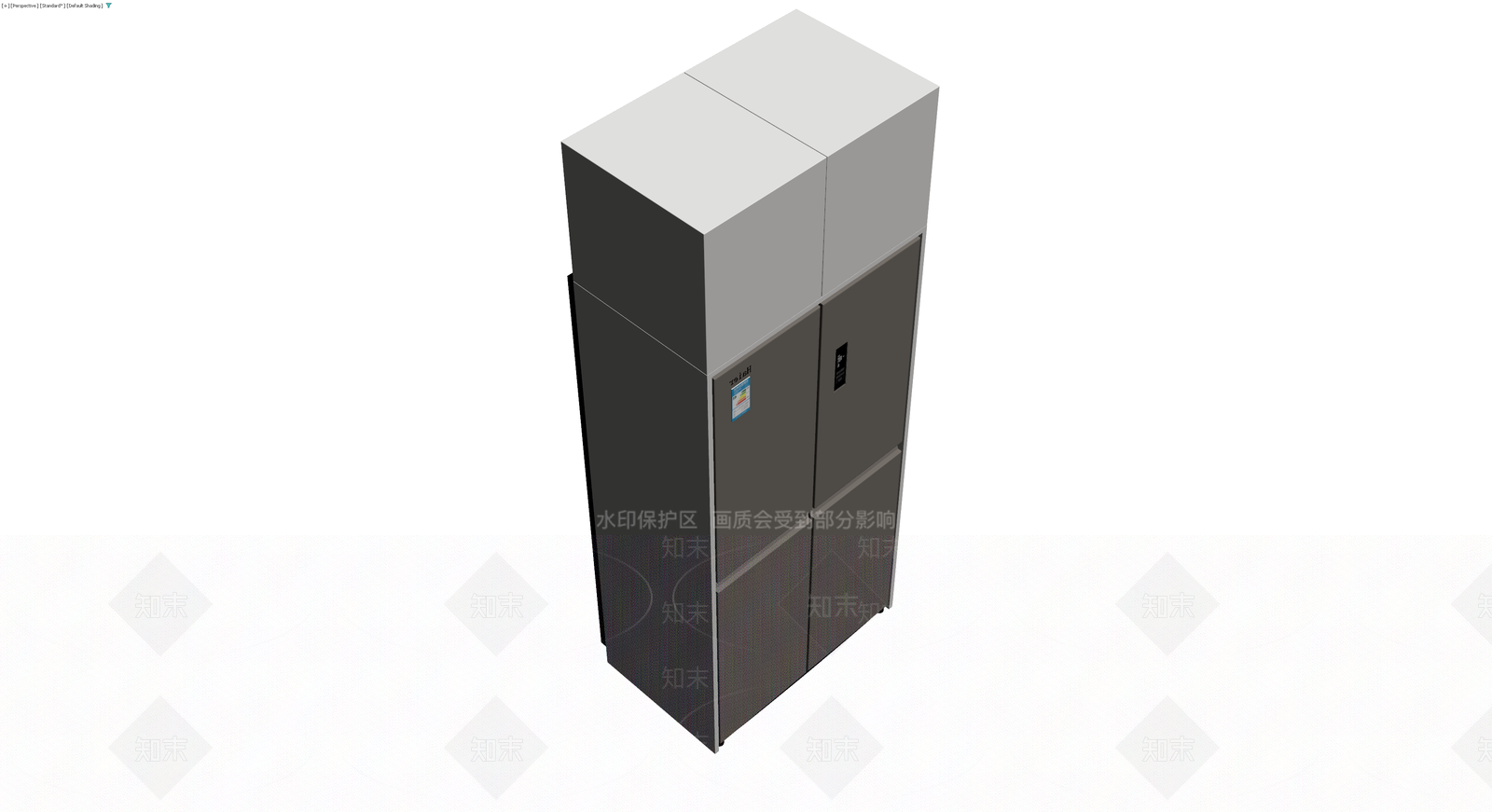 灰色四门冰箱灰模3D模型下载【ID:1230706004】