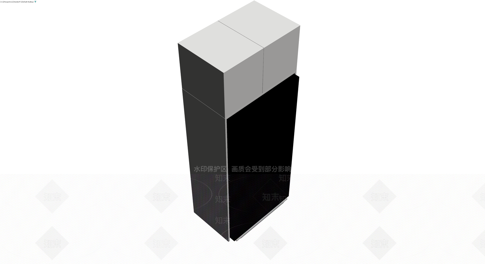 灰色四门冰箱灰模3D模型下载【ID:1230706004】