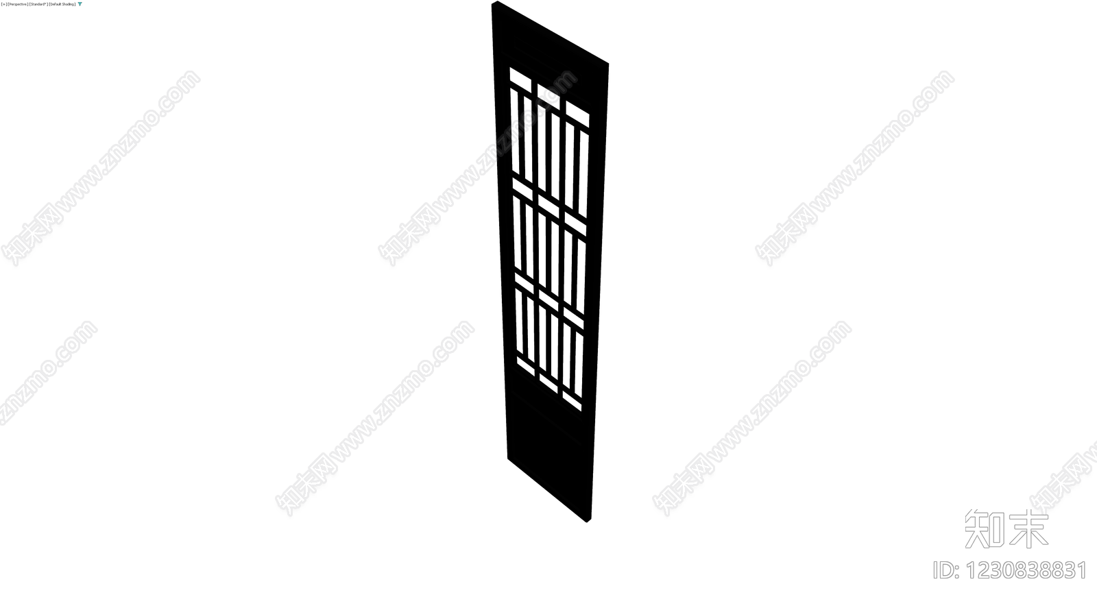 黑框竖条格栅门3D模型下载【ID:1230838831】