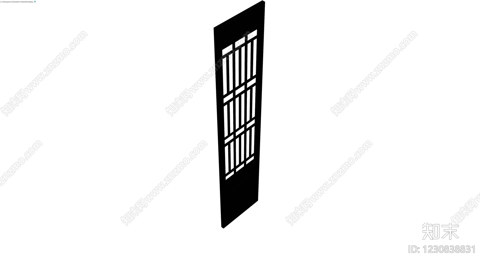 黑框竖条格栅门3D模型下载【ID:1230838831】