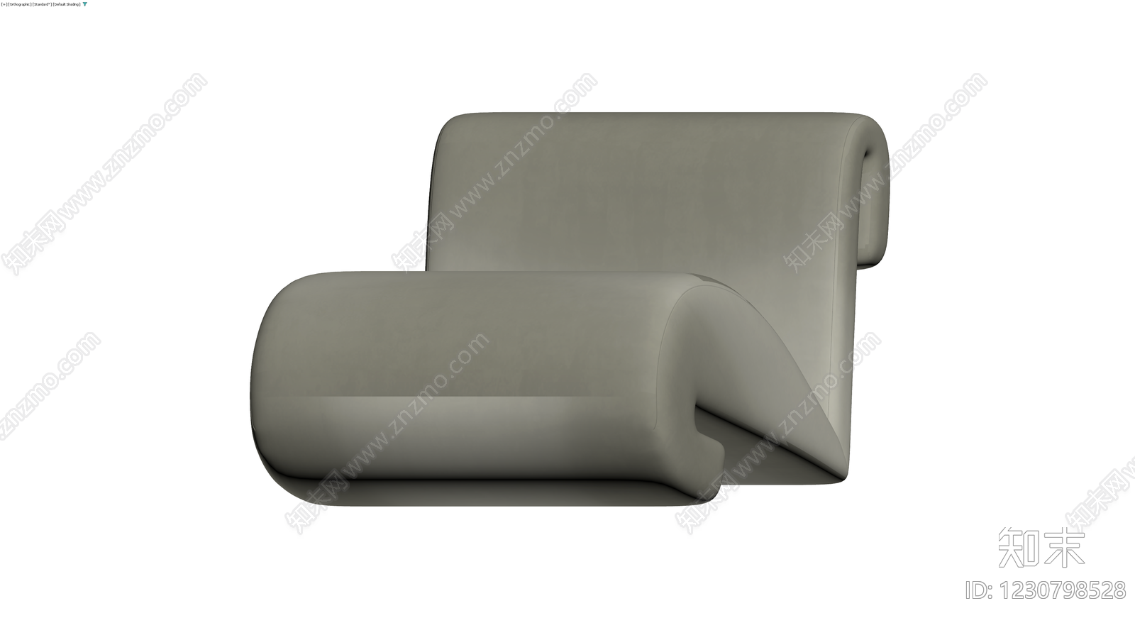 现代灰色单人沙发3D模型下载【ID:1230798528】