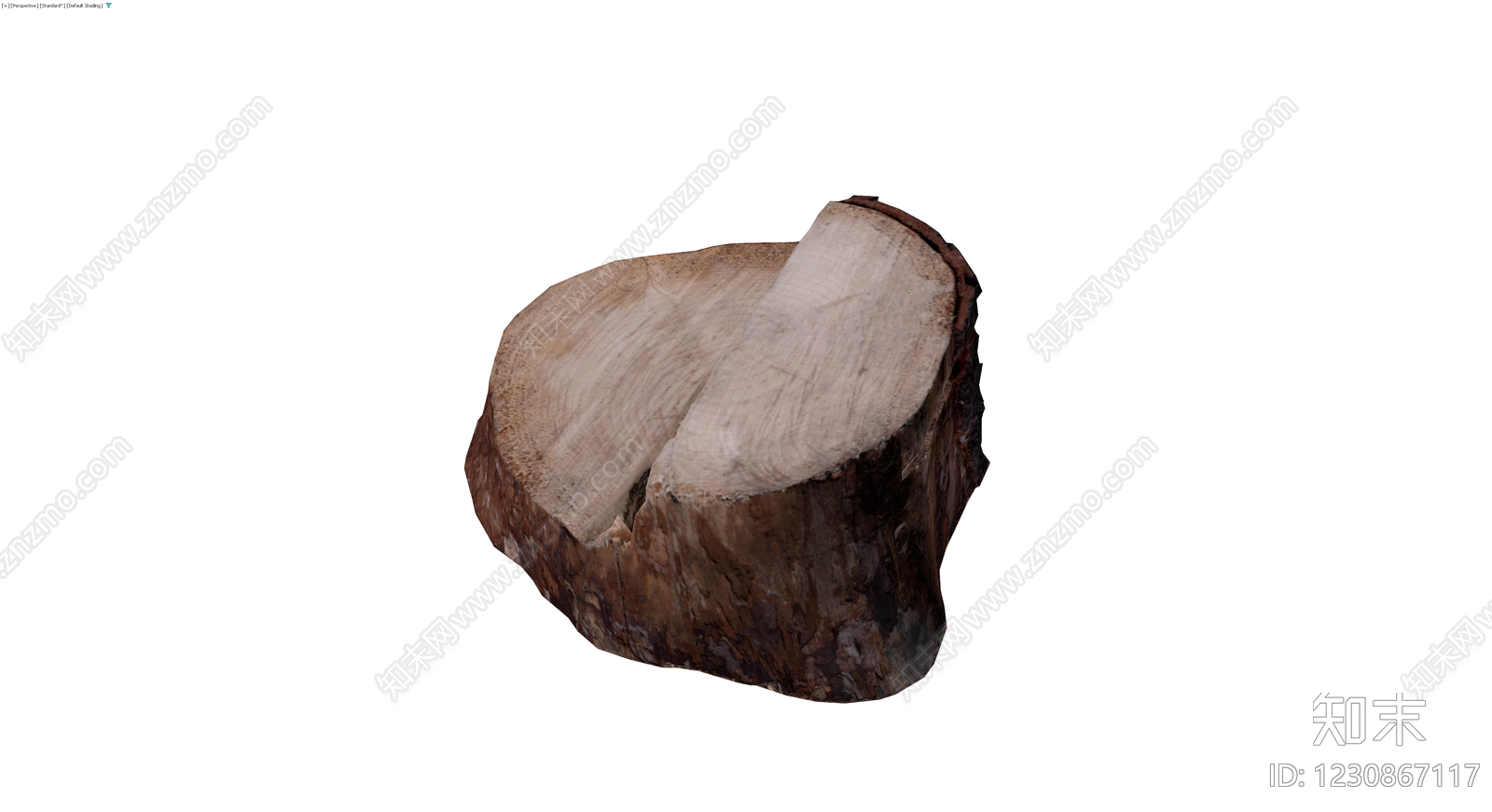 劈裂原木树桩模型3D模型下载【ID:1230867117】