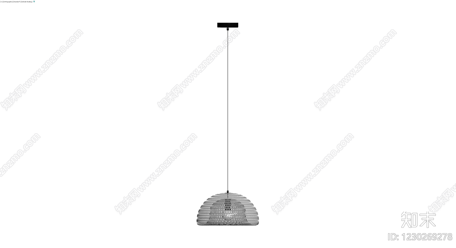 黑色吊灯金属网罩3D模型下载【ID:1230269278】