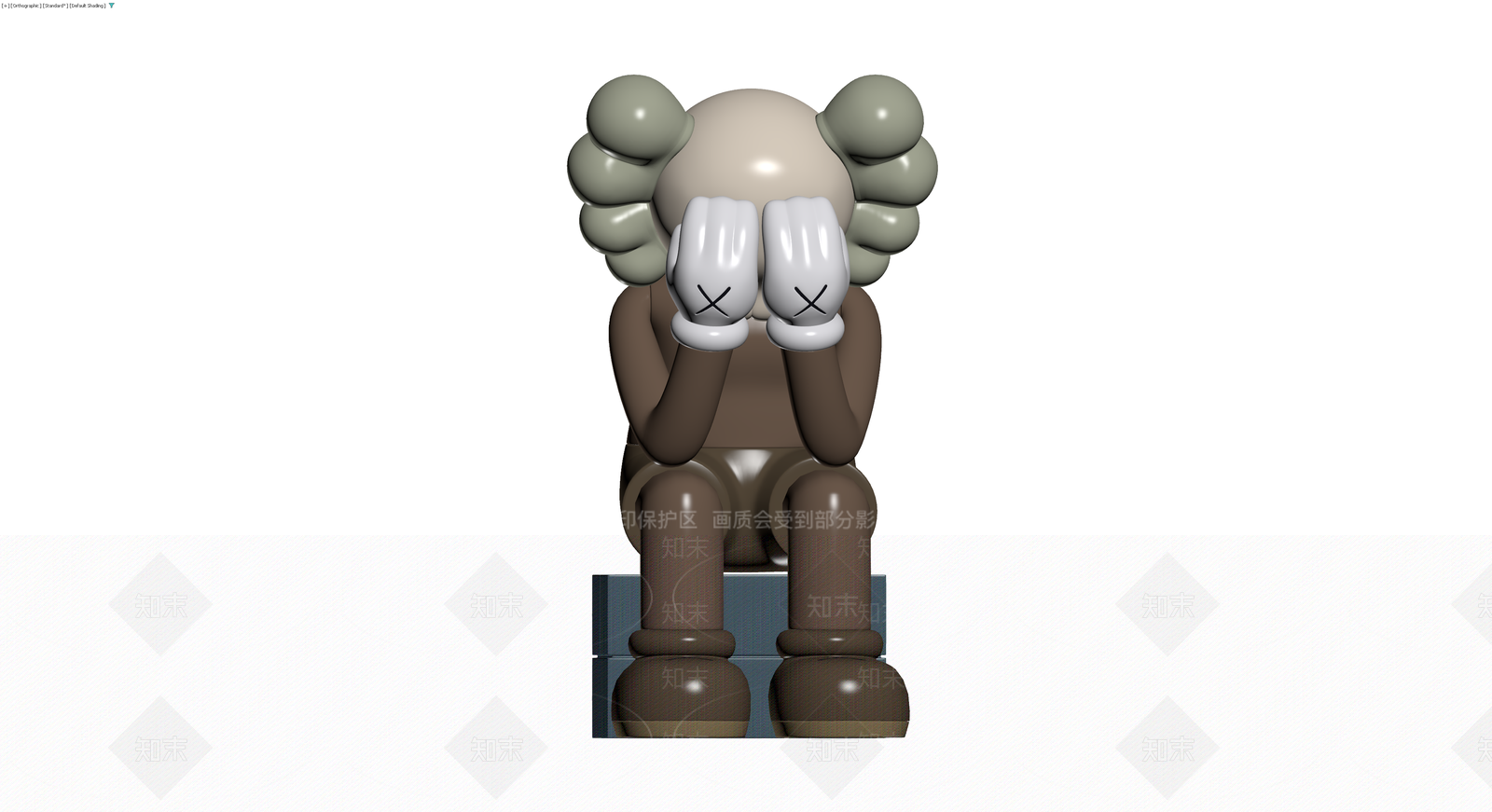 KAWS坐姿雕塑模型3D模型下载【ID:1230384704】