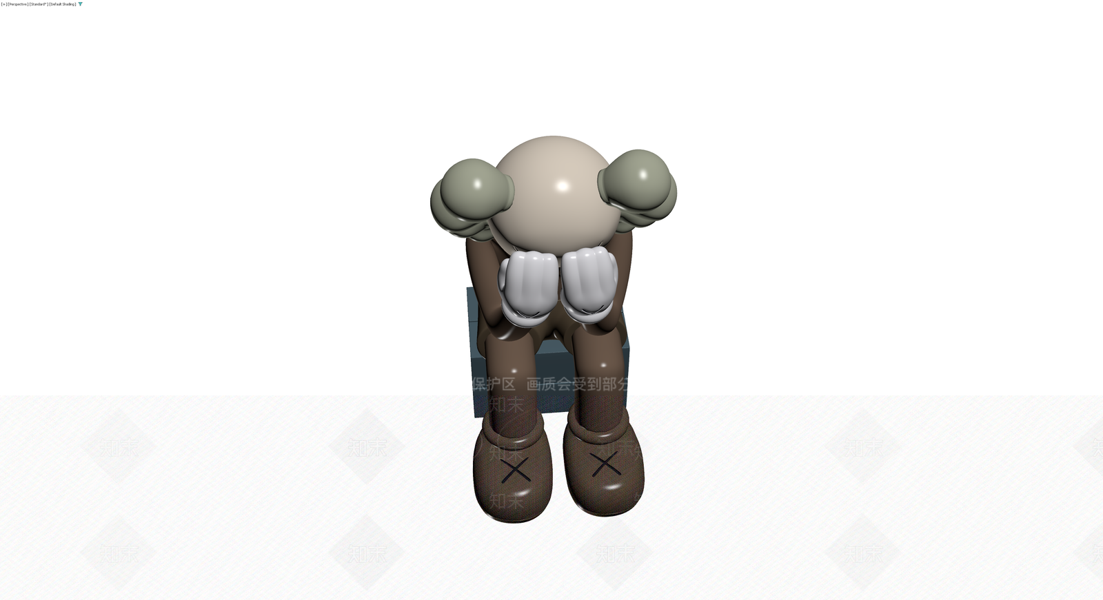 KAWS坐姿雕塑模型3D模型下载【ID:1230384704】