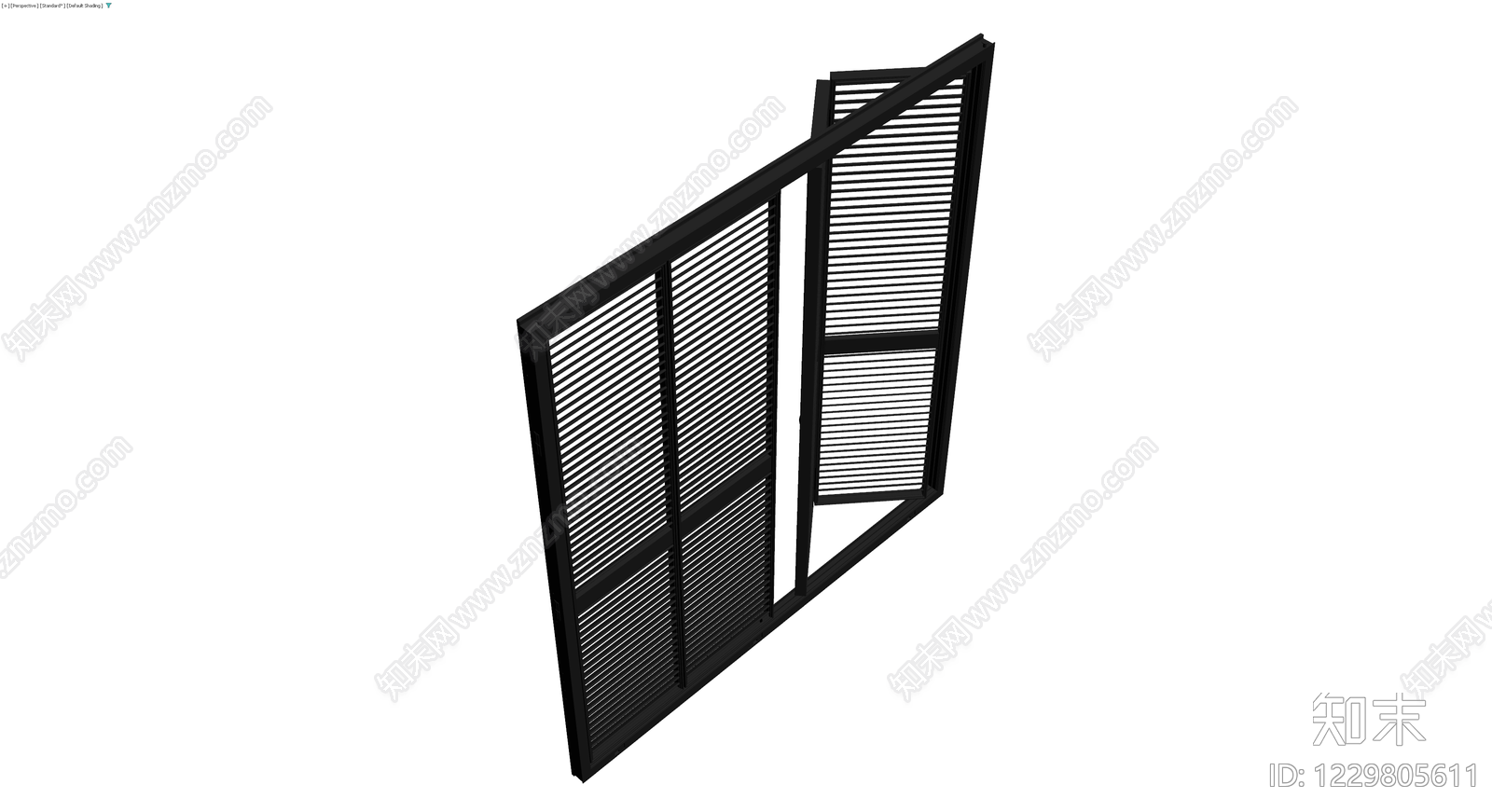 黑色百叶门整体模型3D模型下载【ID:1229805611】