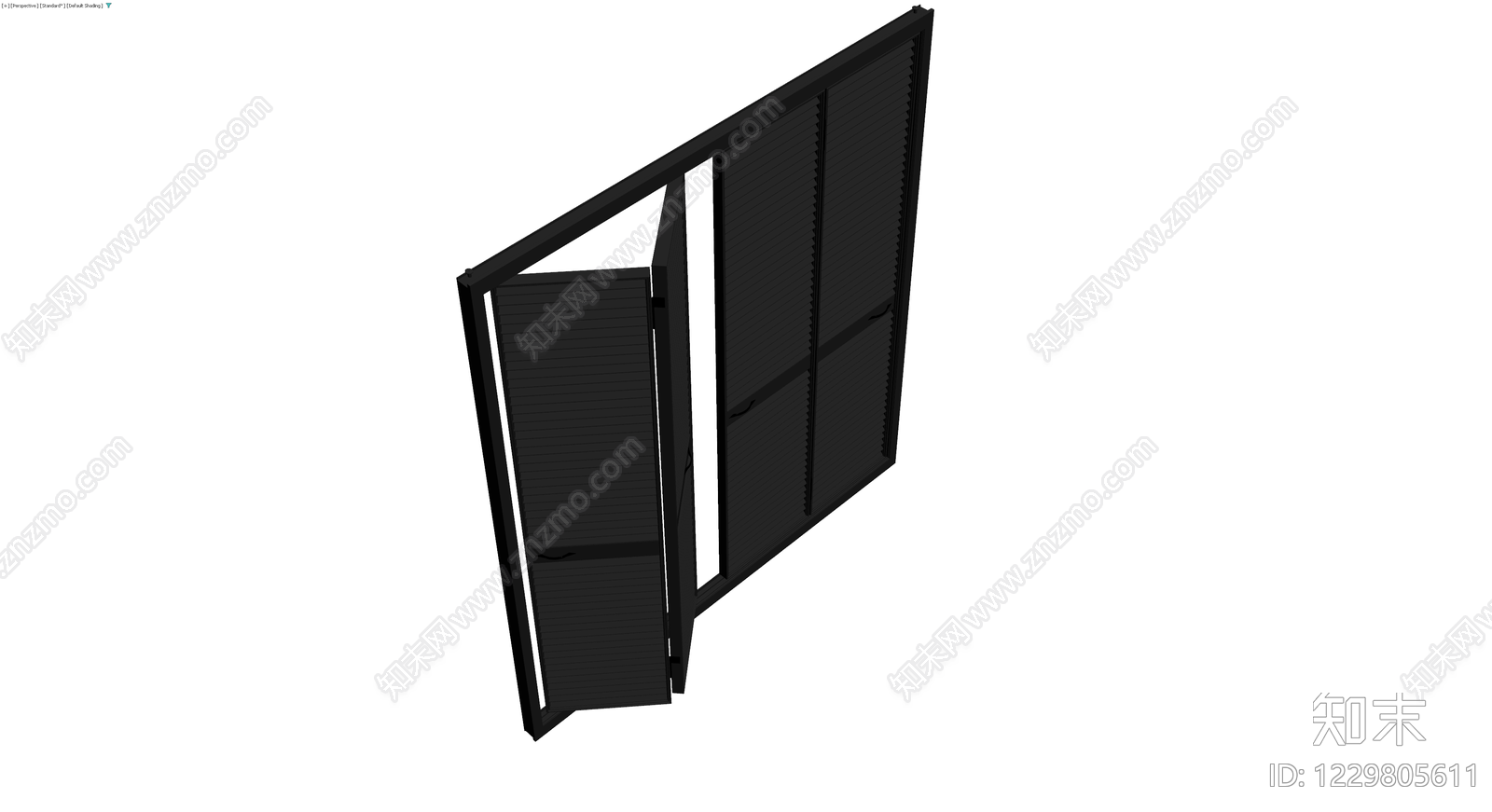 黑色百叶门整体模型3D模型下载【ID:1229805611】