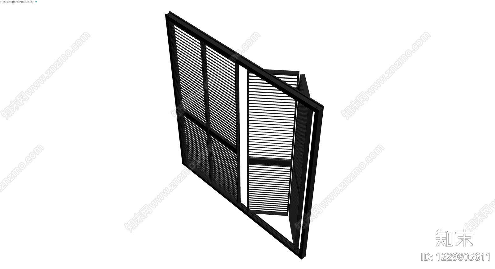 黑色百叶门整体模型3D模型下载【ID:1229805611】