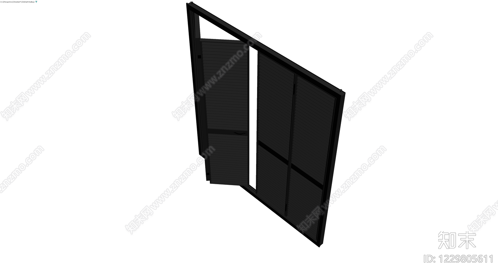 黑色百叶门整体模型3D模型下载【ID:1229805611】