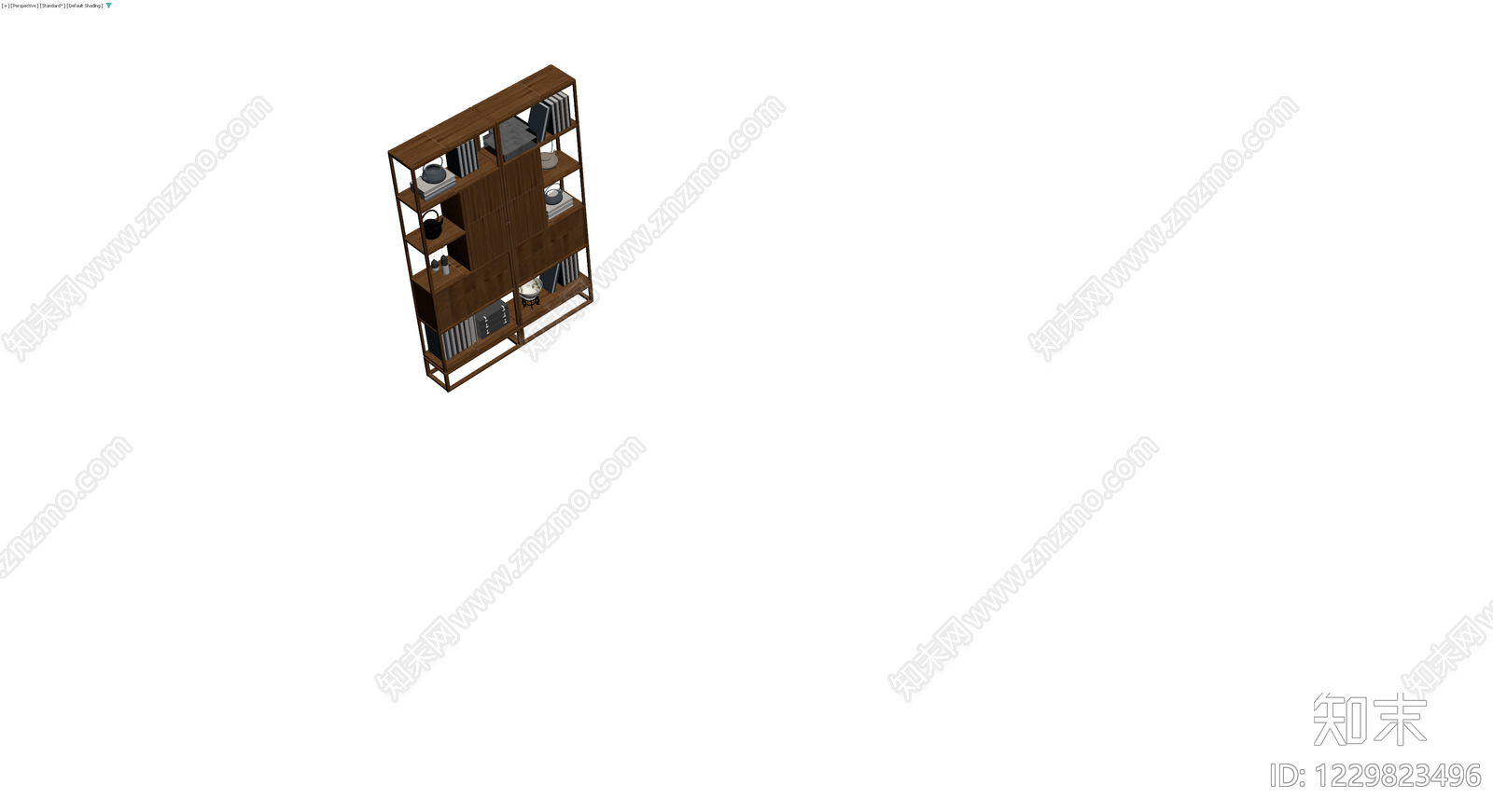 新中式木质博古架3D模型下载【ID:1229823496】