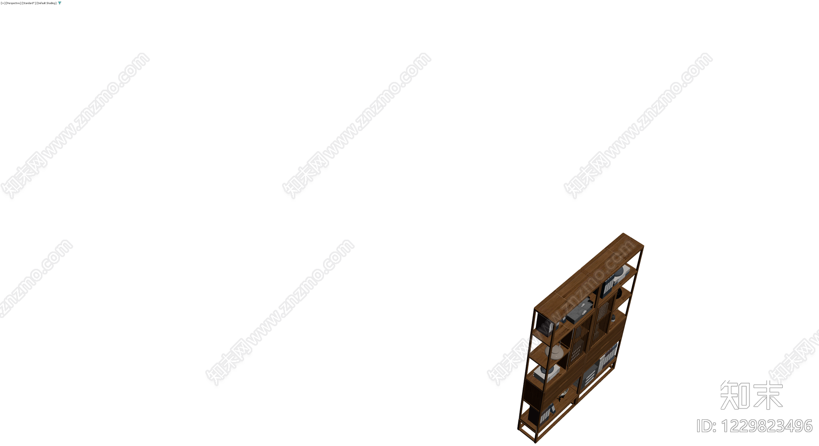 新中式木质博古架3D模型下载【ID:1229823496】