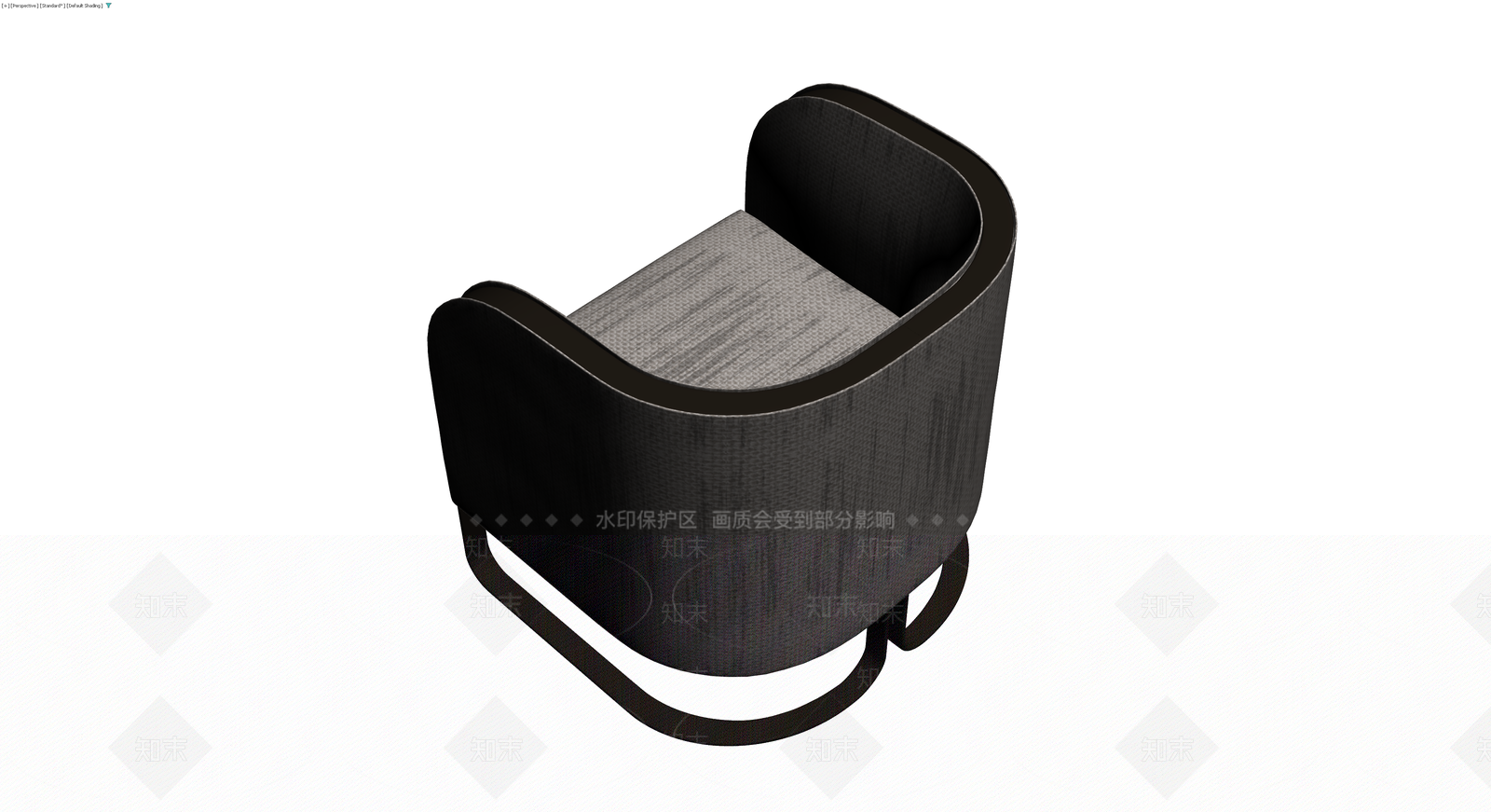现代弧形软包单人沙发3D模型下载【ID:1230341605】