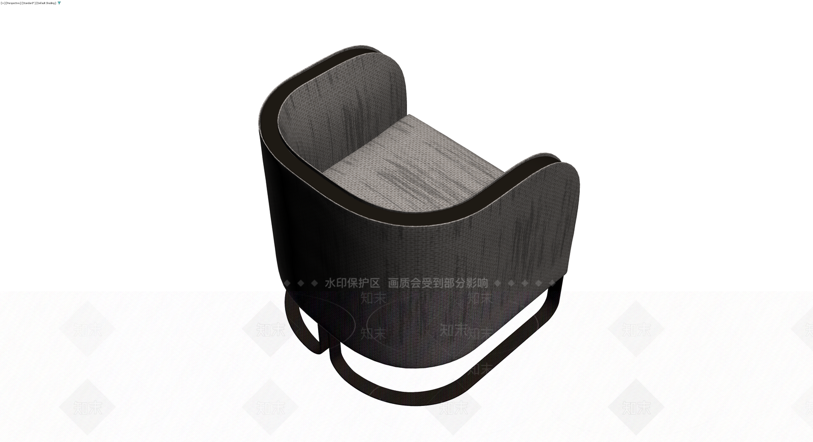 现代弧形软包单人沙发3D模型下载【ID:1230341605】