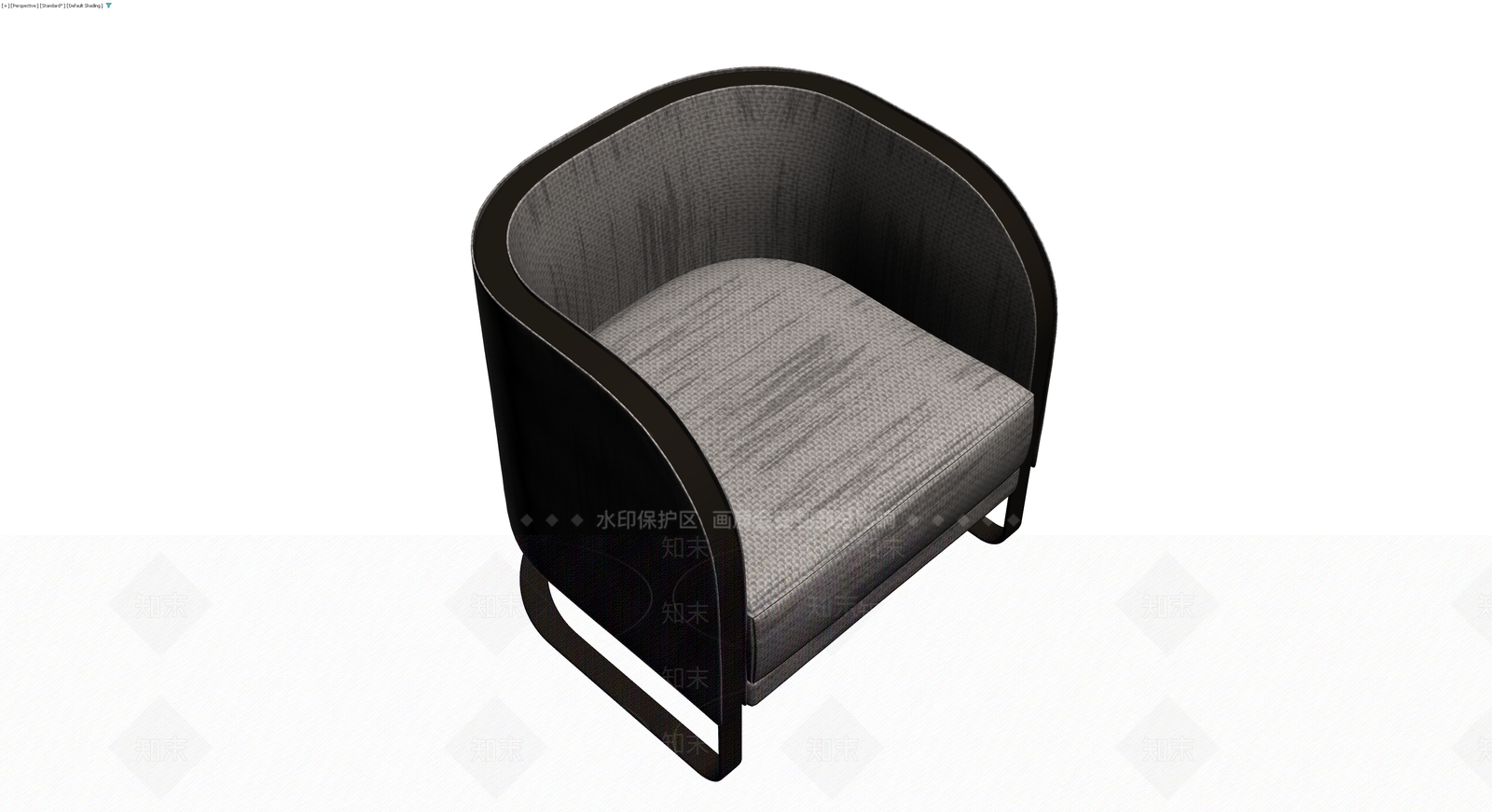 现代弧形软包单人沙发3D模型下载【ID:1230341605】