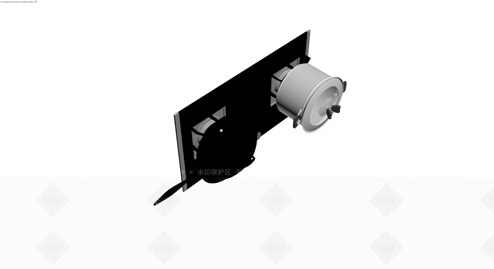 黑色燃气灶带锅具组合3D模型下载【ID:1230741128】
