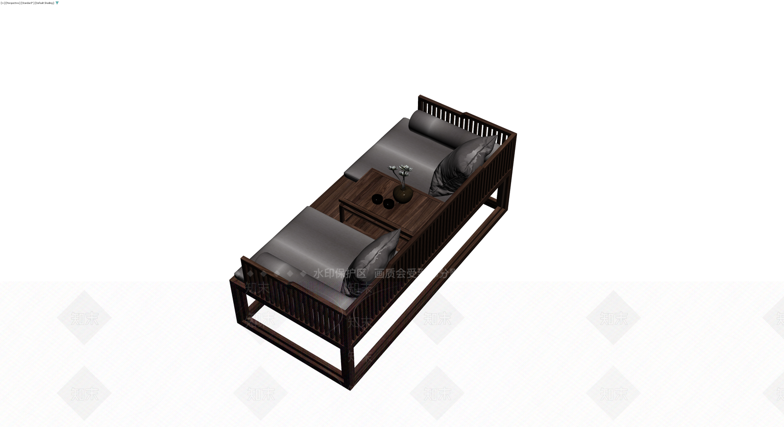 新中式木质沙发组合3D模型下载【ID:1230667818】