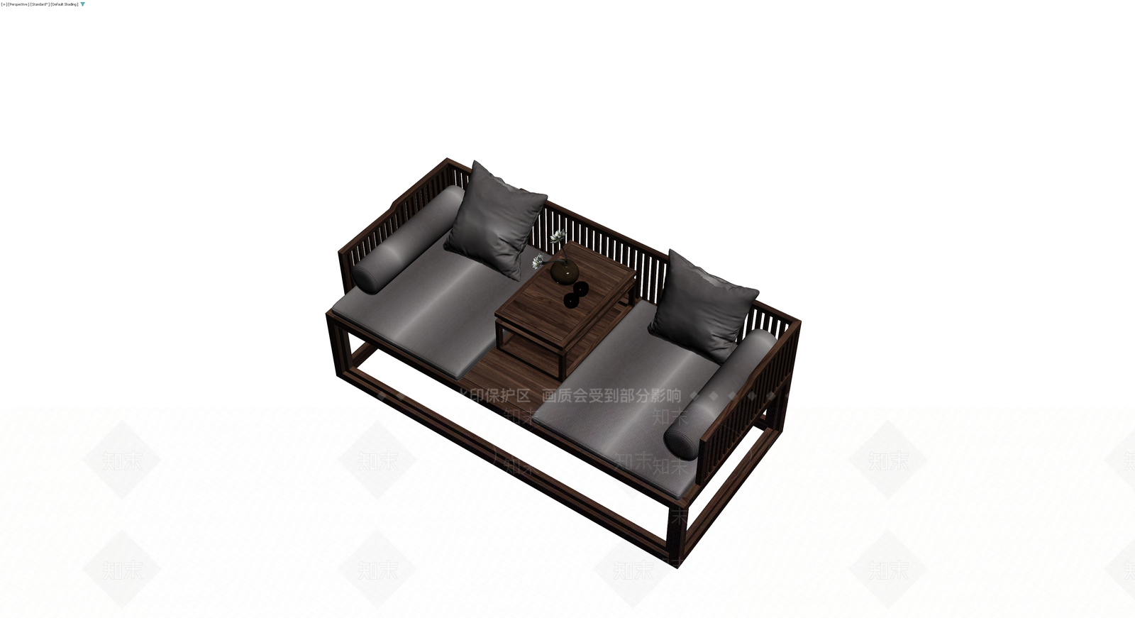 新中式木质沙发组合3D模型下载【ID:1230667818】