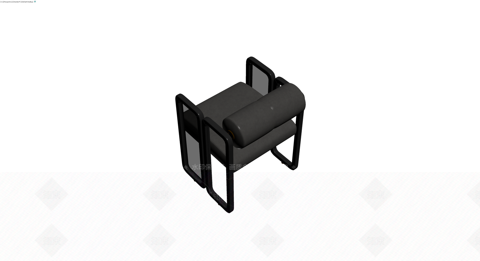 黑色框架扶手椅3D模型下载【ID:1230419747】