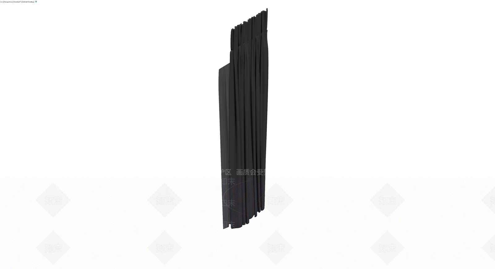 深灰色褶皱布艺窗帘3D模型下载【ID:1230547899】