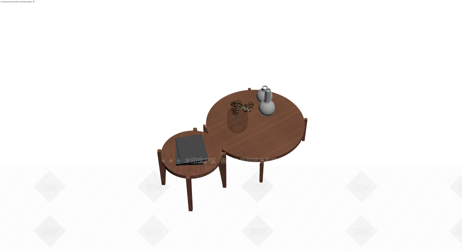 木质组合茶几摆件3D模型下载【ID:1230693275】