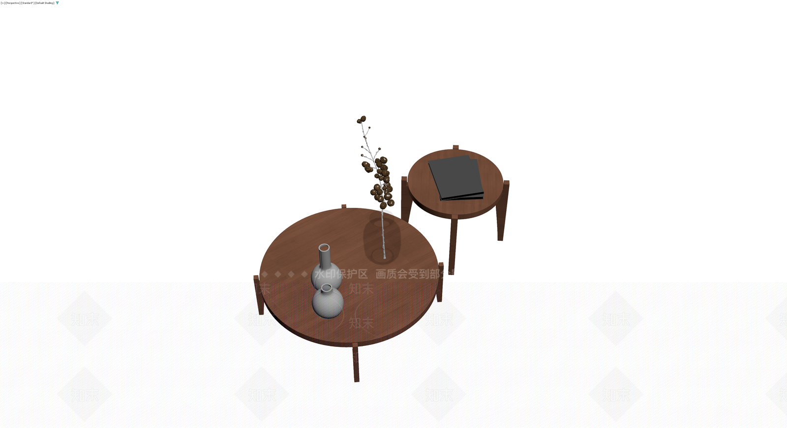 木质组合茶几摆件3D模型下载【ID:1230693275】