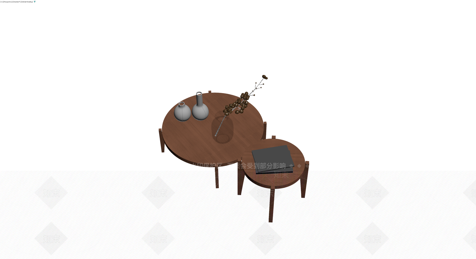 木质组合茶几摆件3D模型下载【ID:1230693275】