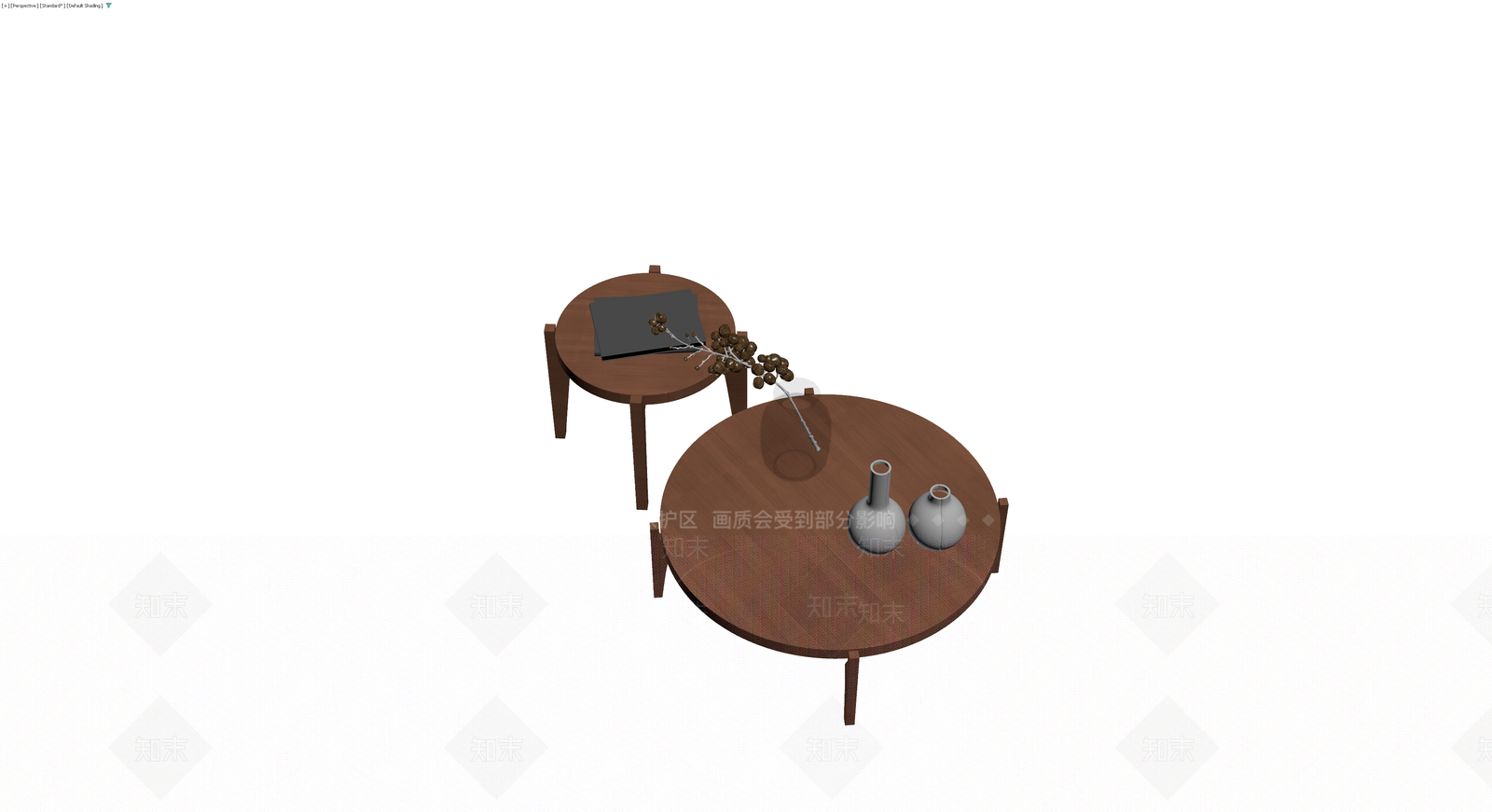 木质组合茶几摆件3D模型下载【ID:1230693275】