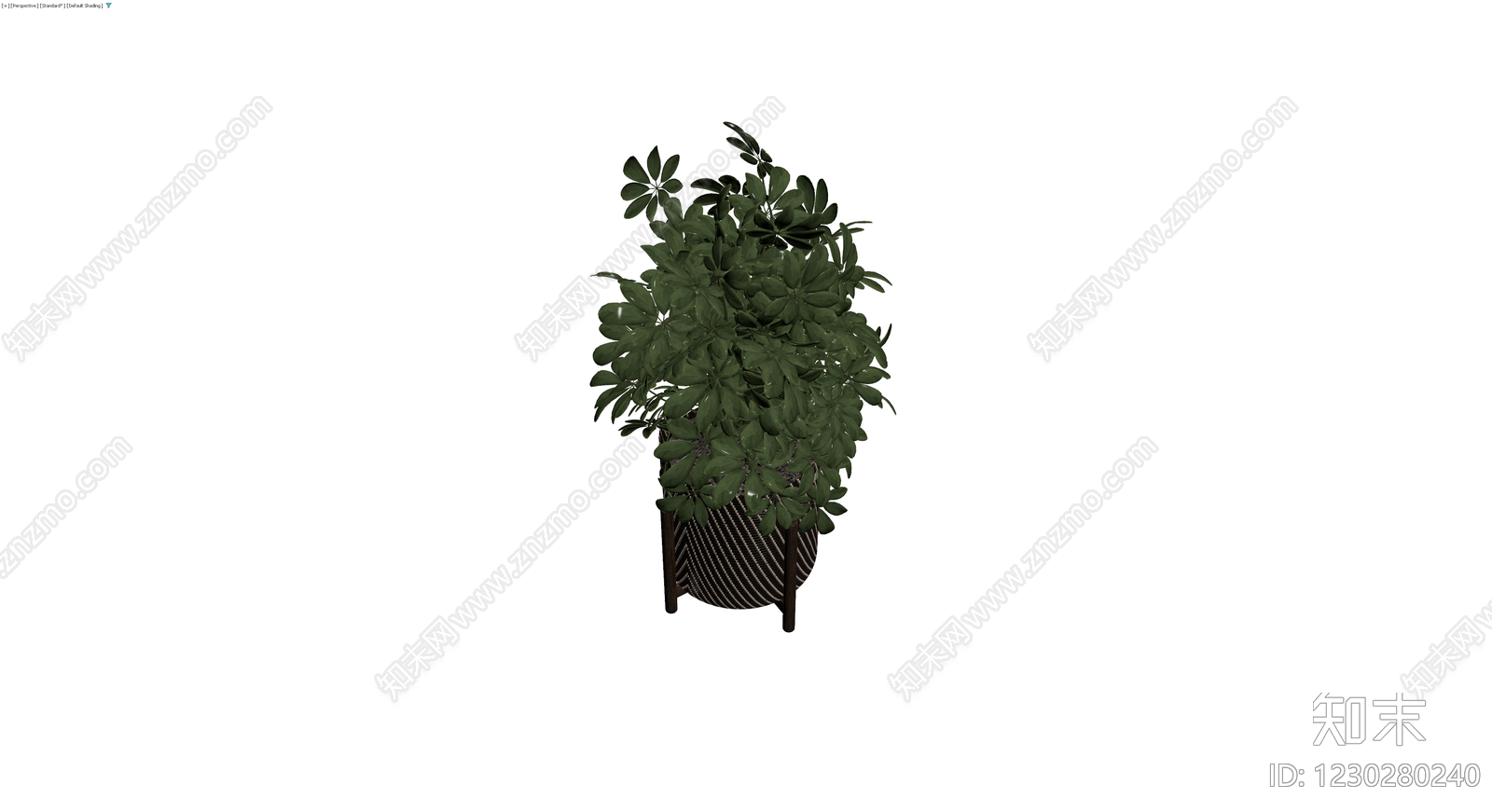 编织纹花盆栽植3D模型下载【ID:1230280240】