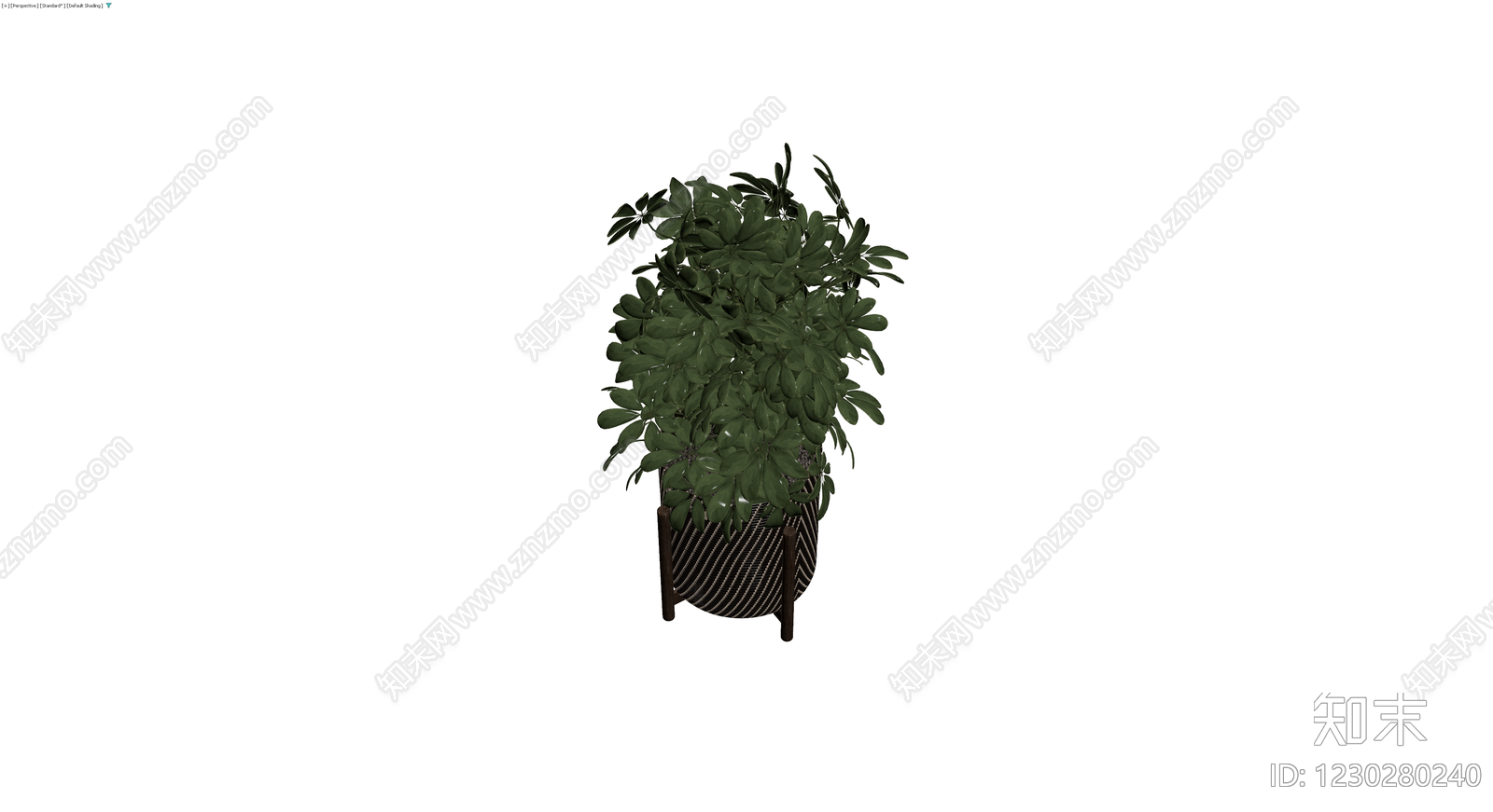 编织纹花盆栽植3D模型下载【ID:1230280240】