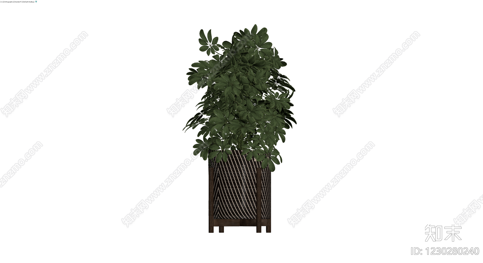 编织纹花盆栽植3D模型下载【ID:1230280240】