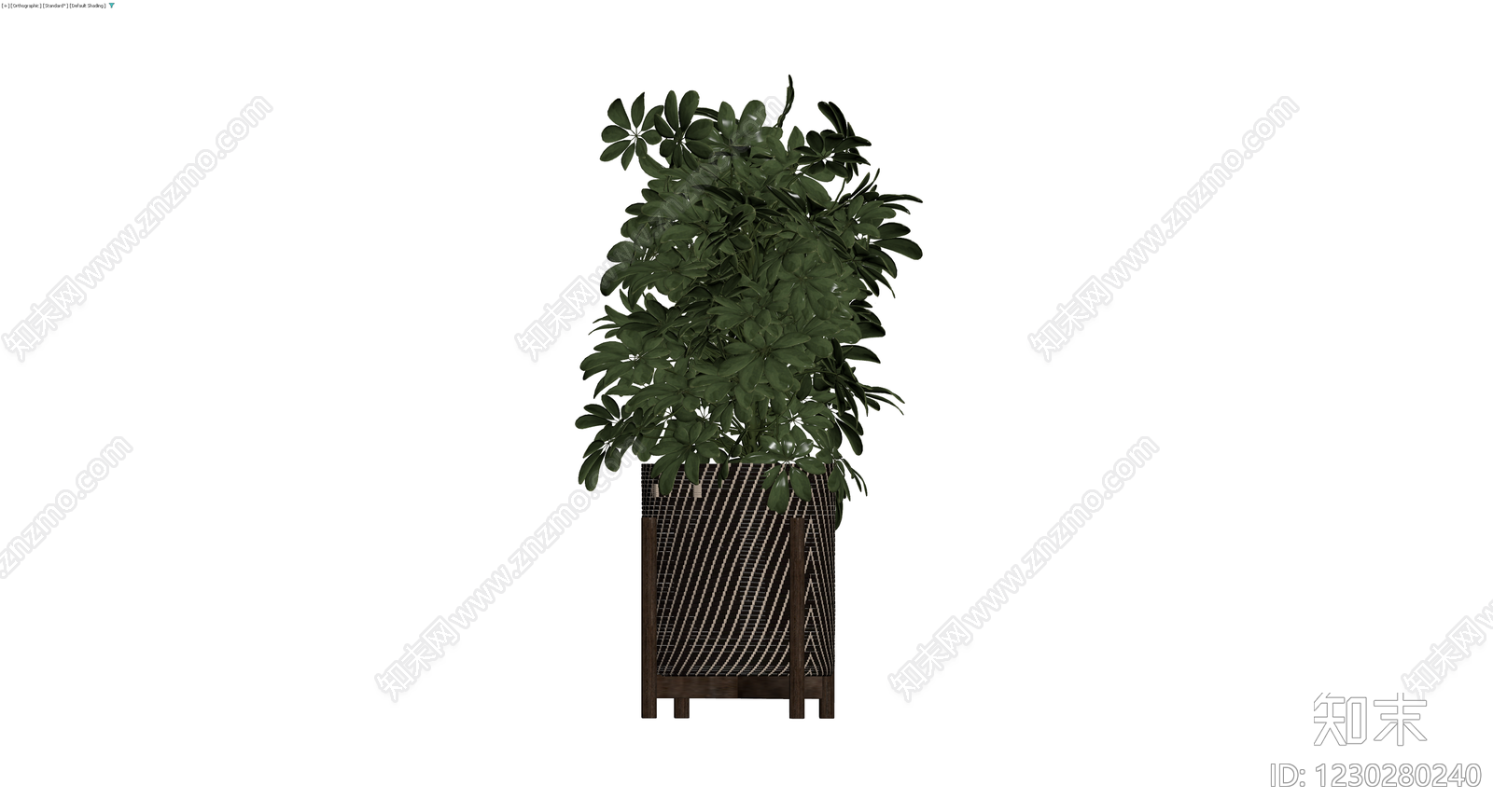编织纹花盆栽植3D模型下载【ID:1230280240】