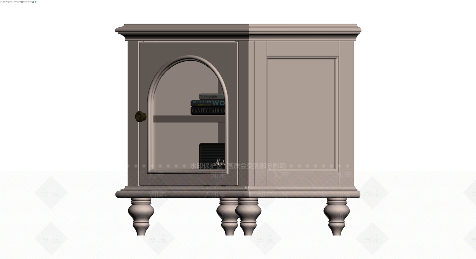 复古风格双门展示柜3D模型下载【ID:1230766008】