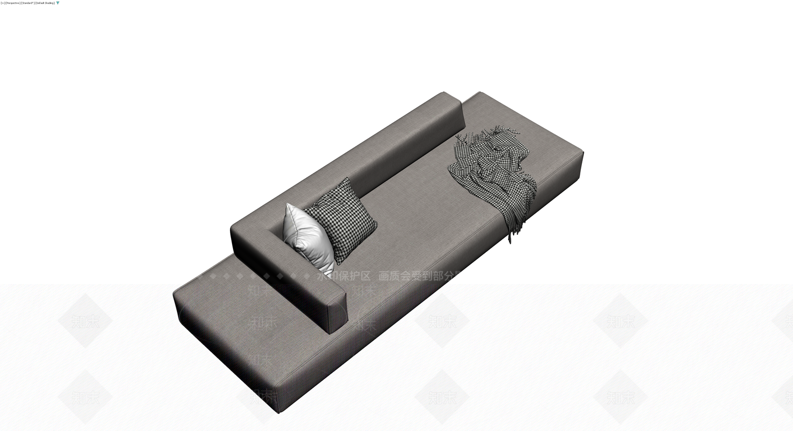 灰色布艺沙发组合3D模型下载【ID:1230401594】