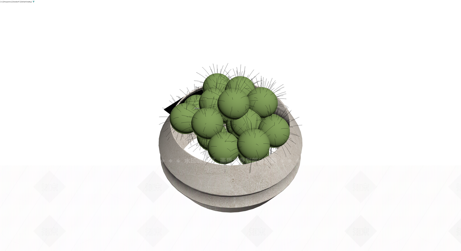 圆盆仙人掌组合盆栽3D模型下载【ID:1230573817】
