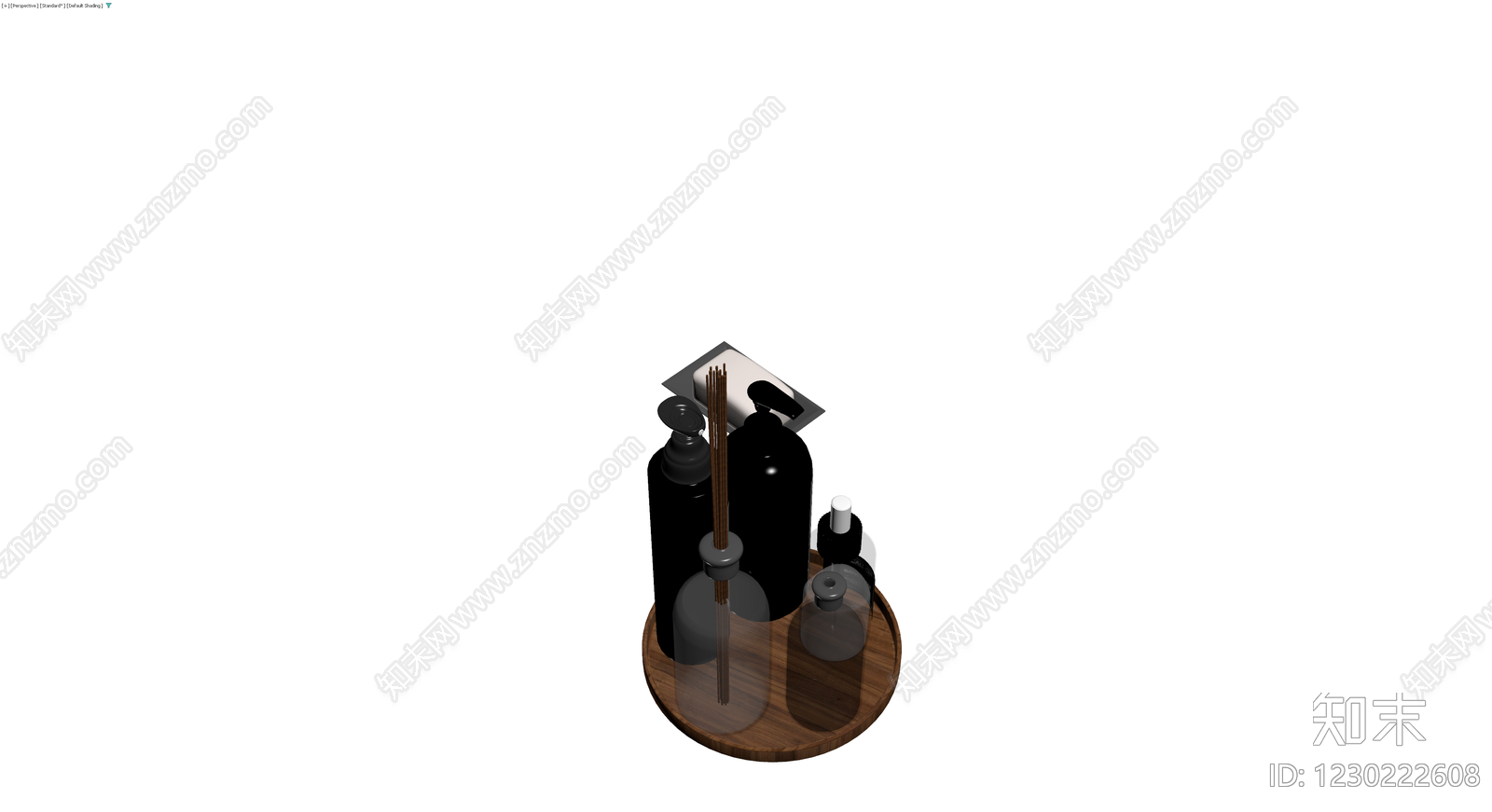 木质托盘卫浴洗护套装3D模型下载【ID:1230222608】