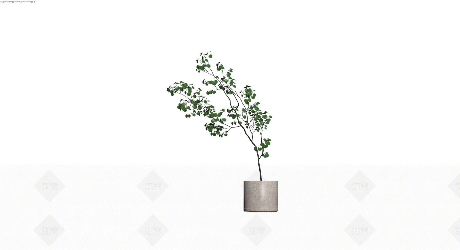 灰色花盆绿植盆栽3D模型下载【ID:1230437719】