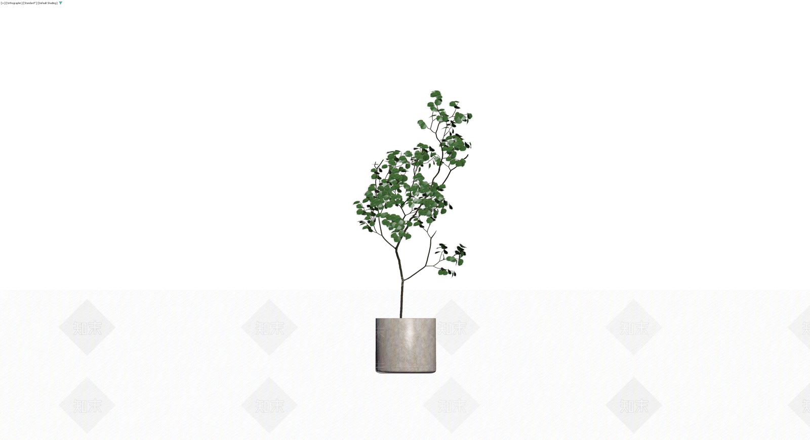 灰色花盆绿植盆栽3D模型下载【ID:1230437719】