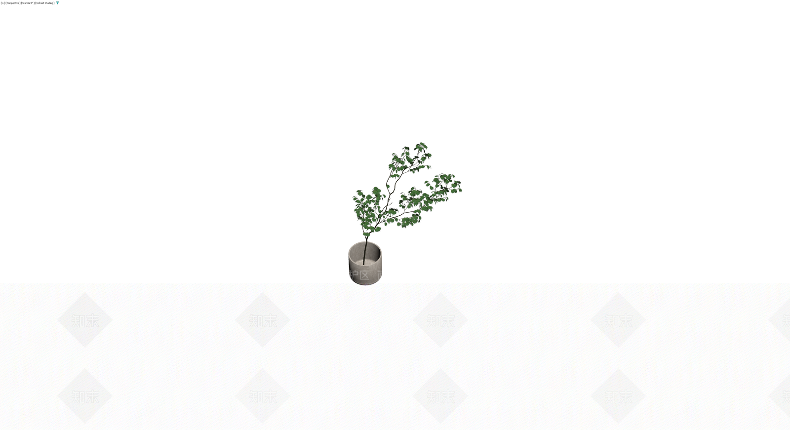 灰色花盆绿植盆栽3D模型下载【ID:1230437719】