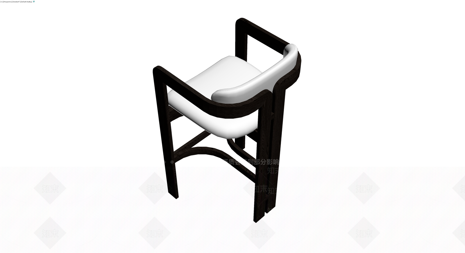 深色木质白垫扶手椅3D模型下载【ID:1230583142】