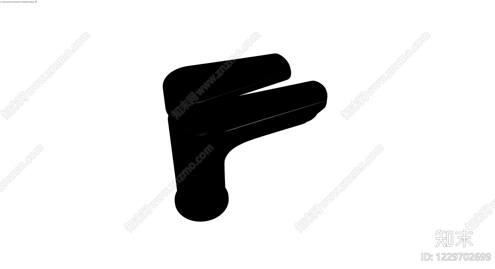 黑色哑光单柄水龙头3D模型下载【ID:1229702699】
