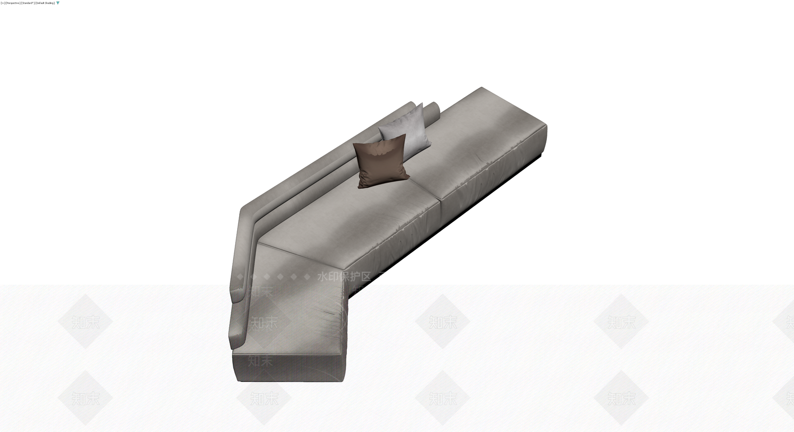 现代灰色布艺沙发3D模型下载【ID:1230746474】