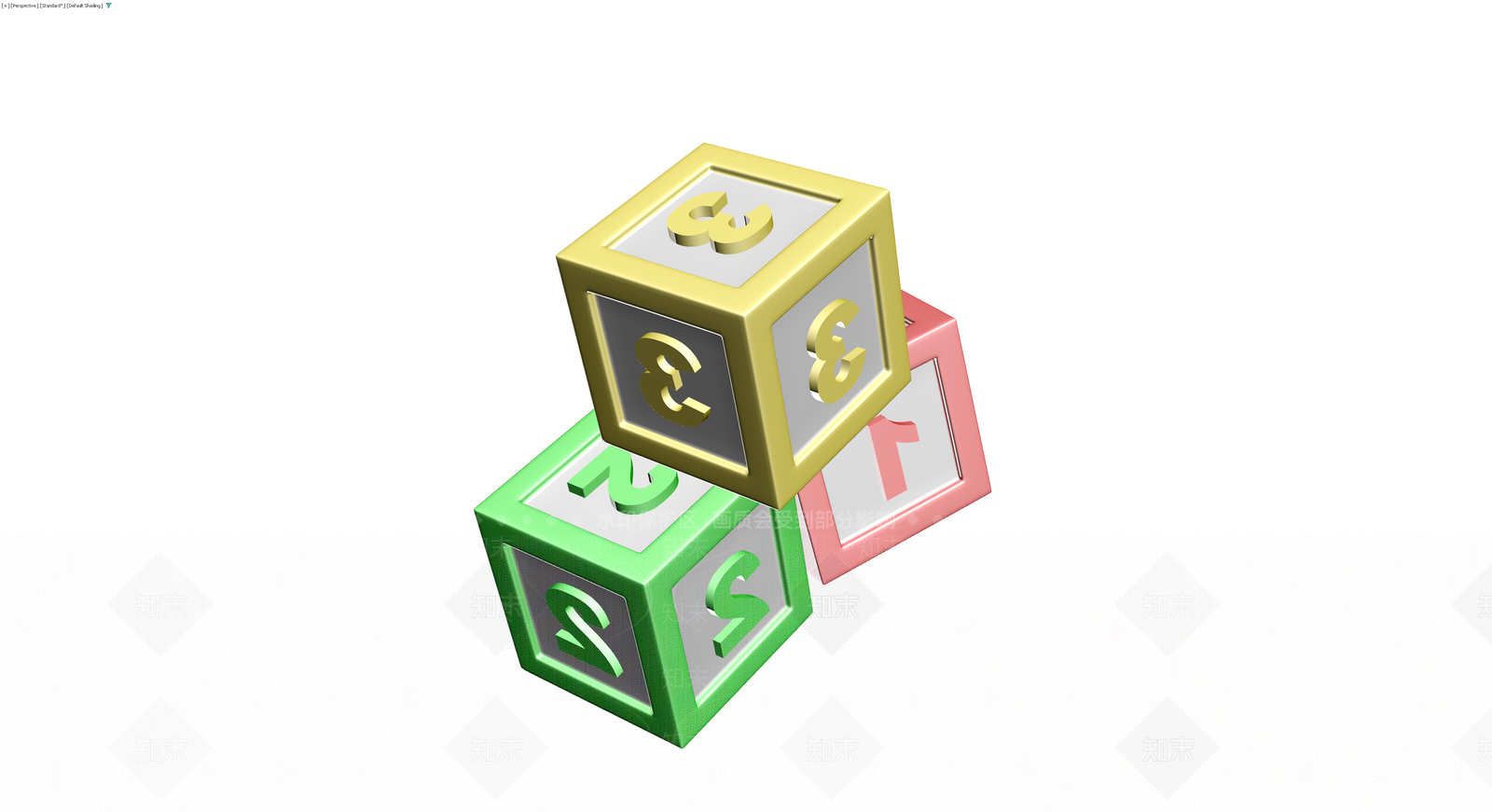 数字积木玩具组合3D模型下载【ID:1230175687】