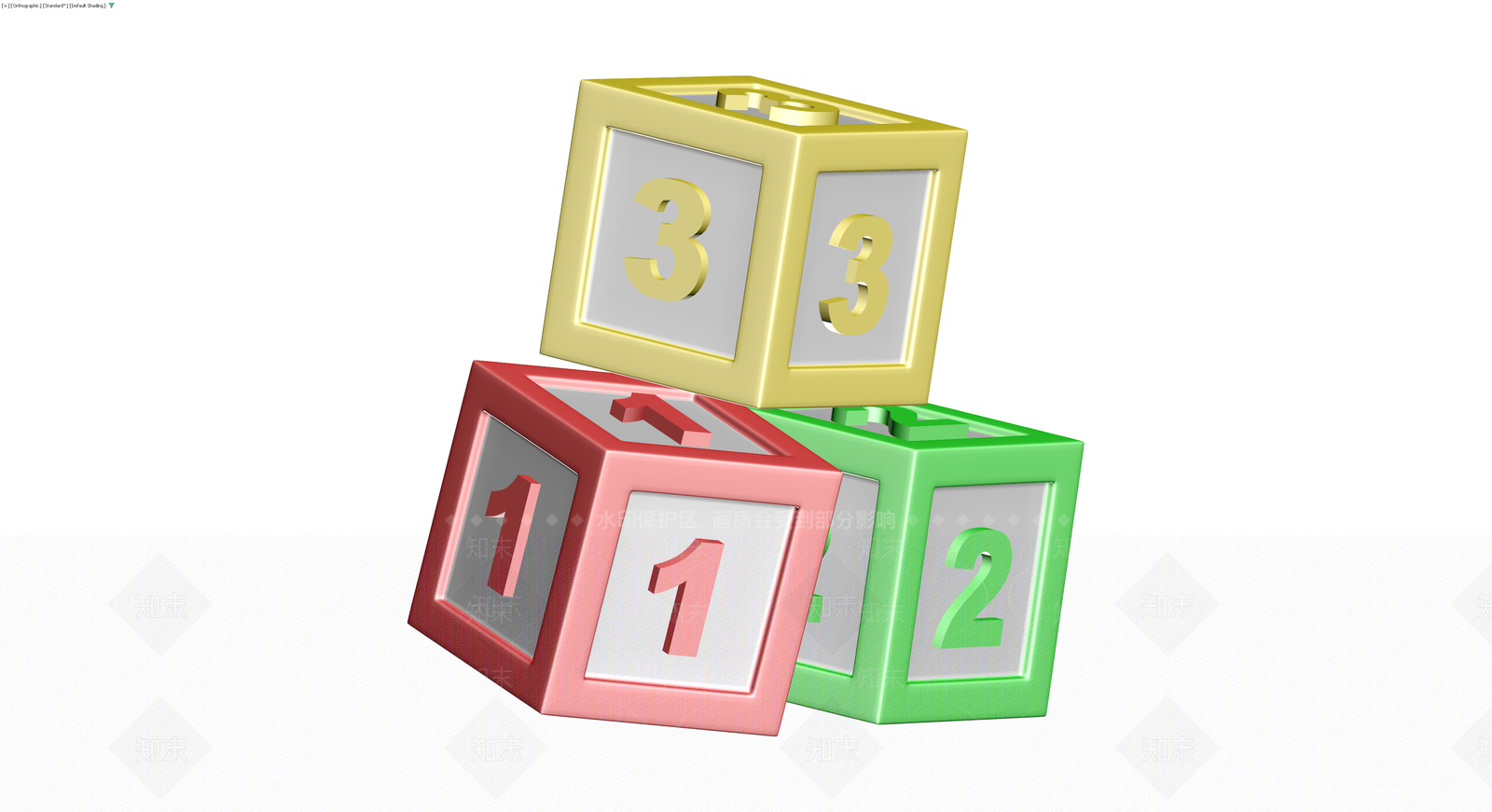 数字积木玩具组合3D模型下载【ID:1230175687】